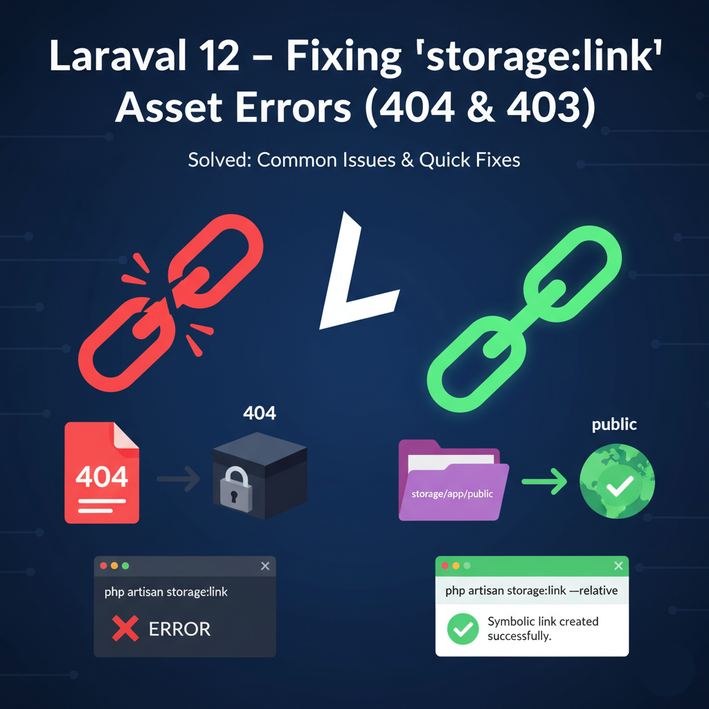Laravel 12 – Fixing storage:link Asset Error
